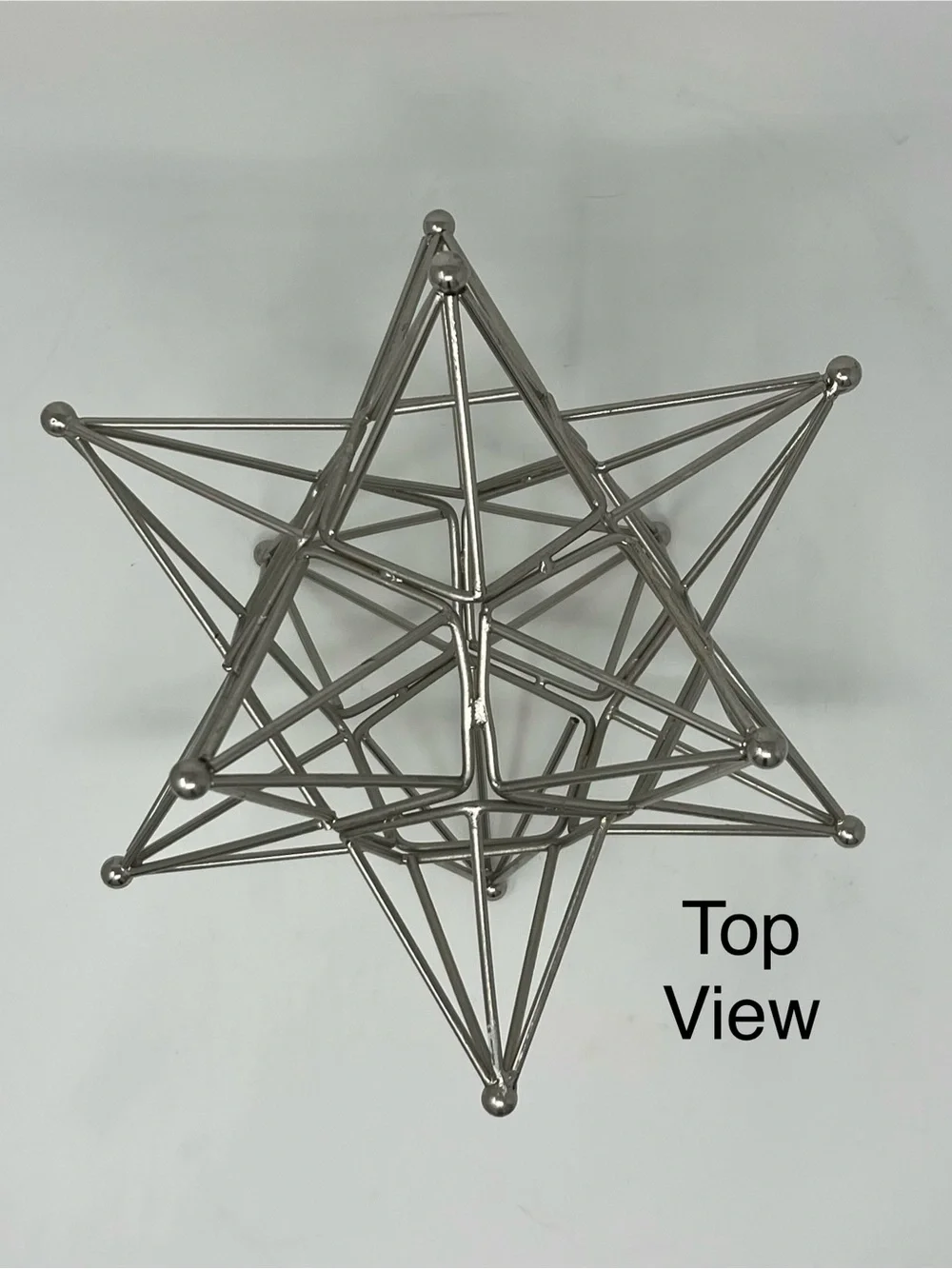 Modern Geometric Metal Sculpture Abstract Decor 9” Contemporary Table Accent